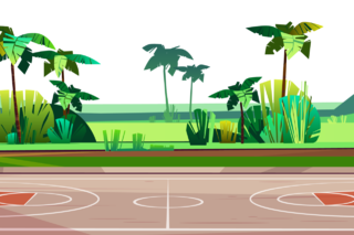 篮球场户外运动健身矢量图
